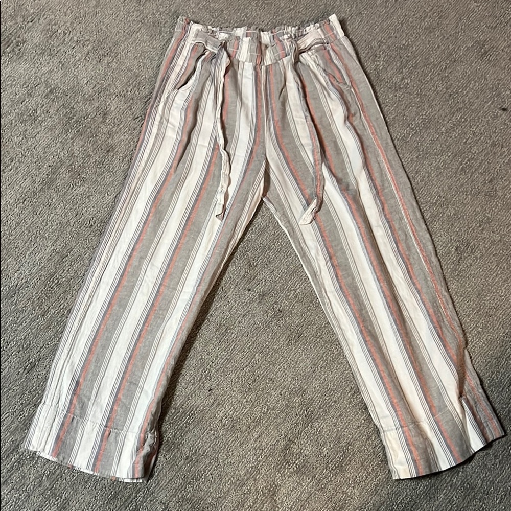 Striped Straight-Leg Pants